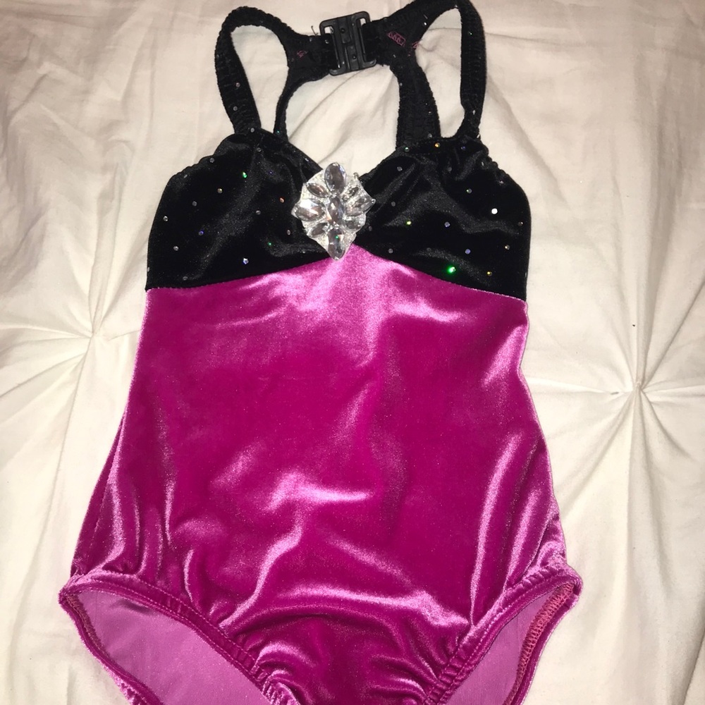 purple and black sparkle dance leo